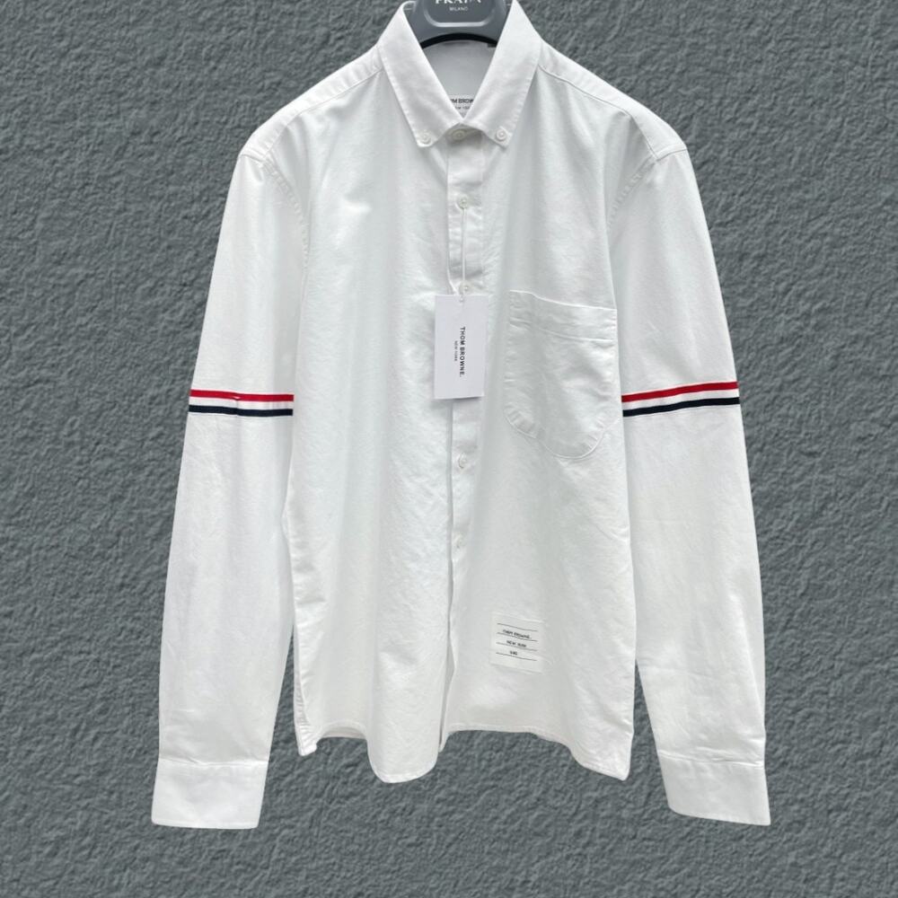 Men's White Long Sleeve Shirt Thom Browne